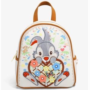 New Disney Danielle Nicole Thumper Mini Backpack Bambi Heart Rabbit Vegan Cream